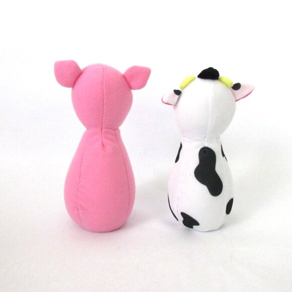 Early Years 6" Plush Bowling Farm Animal Pins Jingle Cotton Baby Toy Cow & Pig - Picture 2 of 8